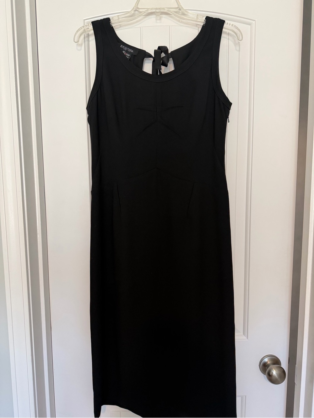 Etcetera Black Sleeveless Tie-Back Sheath Dress